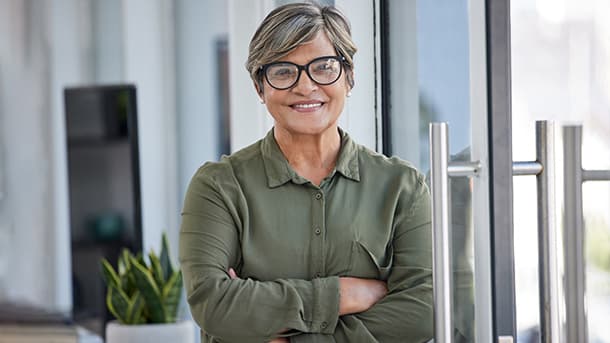 Smiling businesswoman